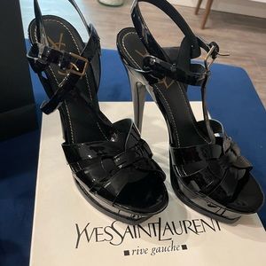 Saint Laurent Black Patent Leather Heels